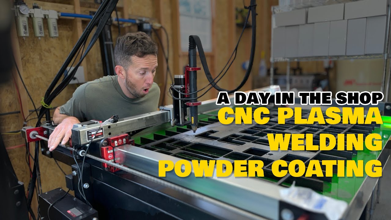 A DAY in the SHOP - cnc plasma cutting, welding, powder coating ASMR