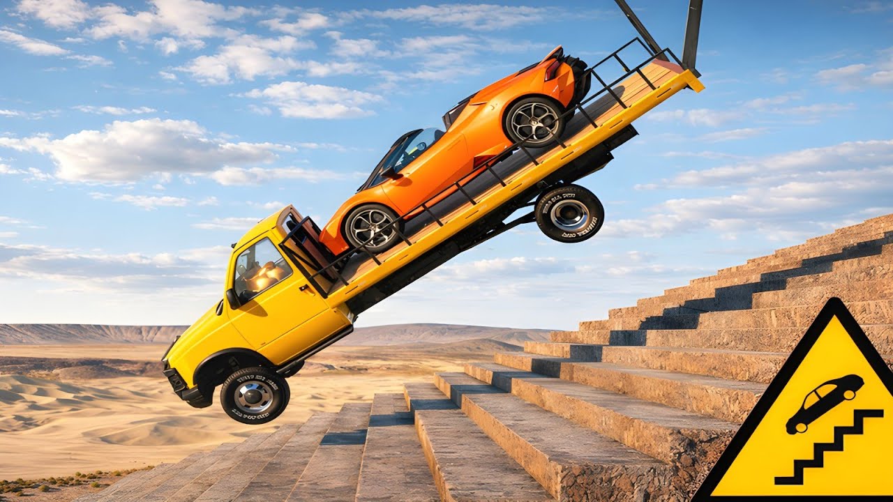 Cars vs Stairs #9 in BeamNG Drive