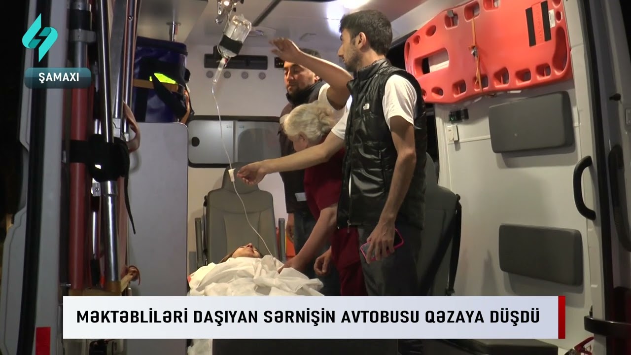 Mekteblileri dashiyan avtobus Shamaxida qezaya dushdu, yaralilar var | Kanal S Xeber