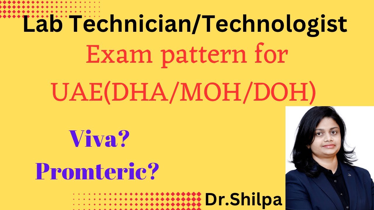 Exam pattern for DHA/MOH/DOH for lab technician/technologist