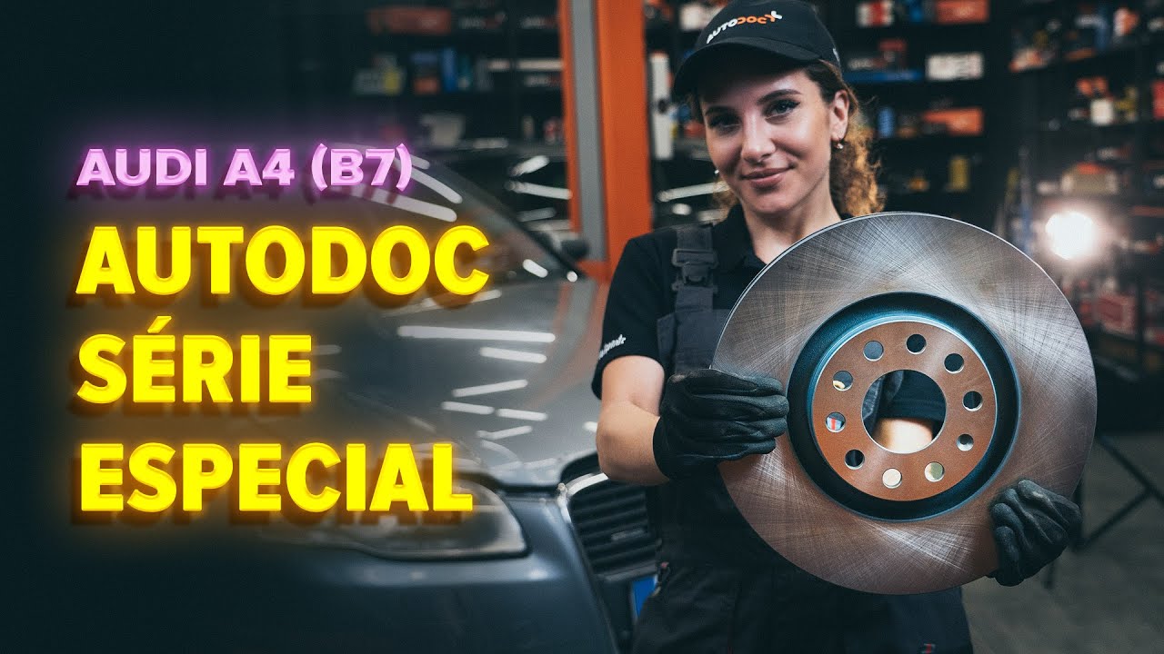 Como substituir discos de travão dianteiros no AUDI A4 B7 Sedan [TUTORIAL AUTODOC]