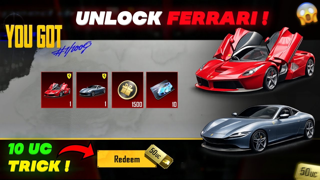 🔥100% UNLOCK | GET FREE Ferrari SKIN BGMI | Ferrari Crate Opening BGMI PUBG | Free UC BGMI Trick !