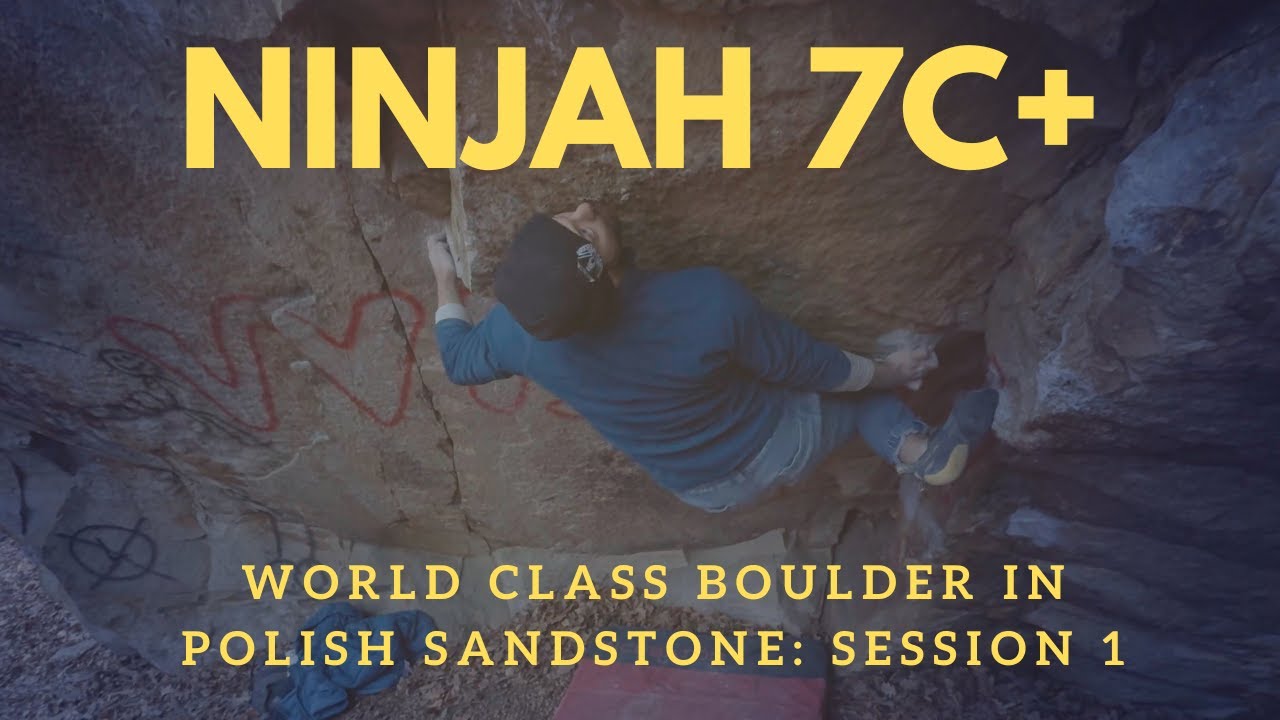 Ninjah 7C+ | World-class boulder problem in Polish Sandstone | Mazurowe Skaly crag | Session 1