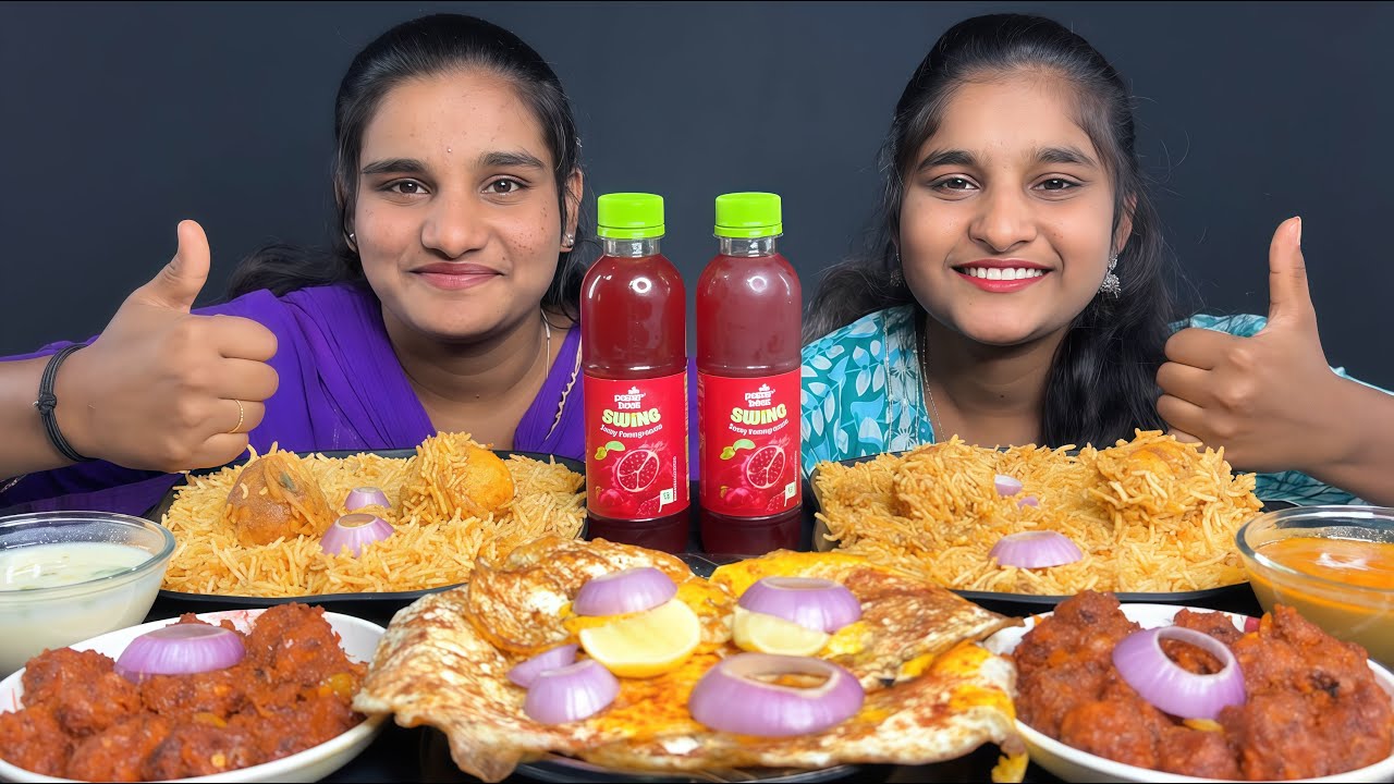 🔥Ultimate Egg Dum Biryani, Manchurian & Omelette Eating Challenge! ఓడి పోతే? 😱