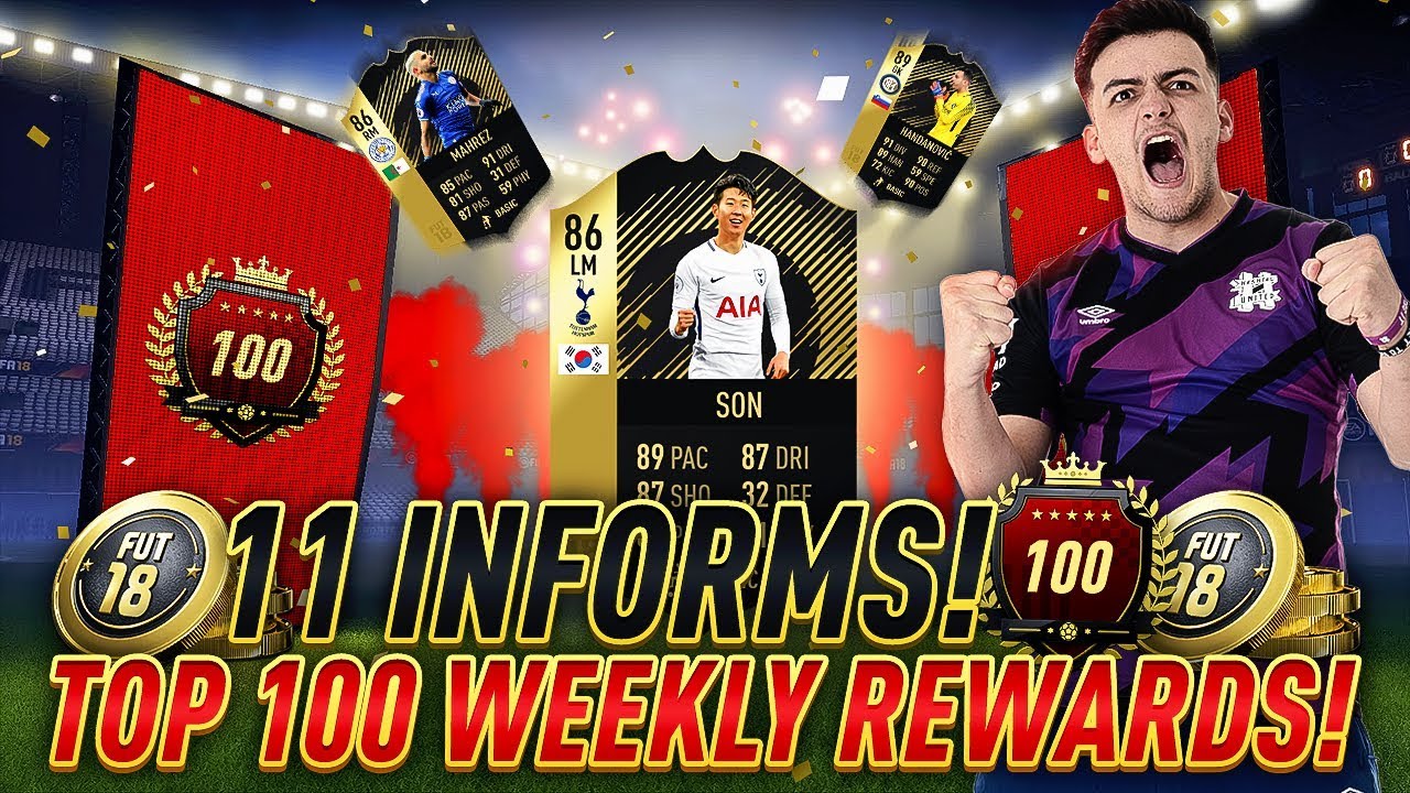 TOP 100 WEEKLY REWARDS!! 11 INFORMS ULTIMATE TOTW PACK OPENING ON FUT CHAMPIONS!