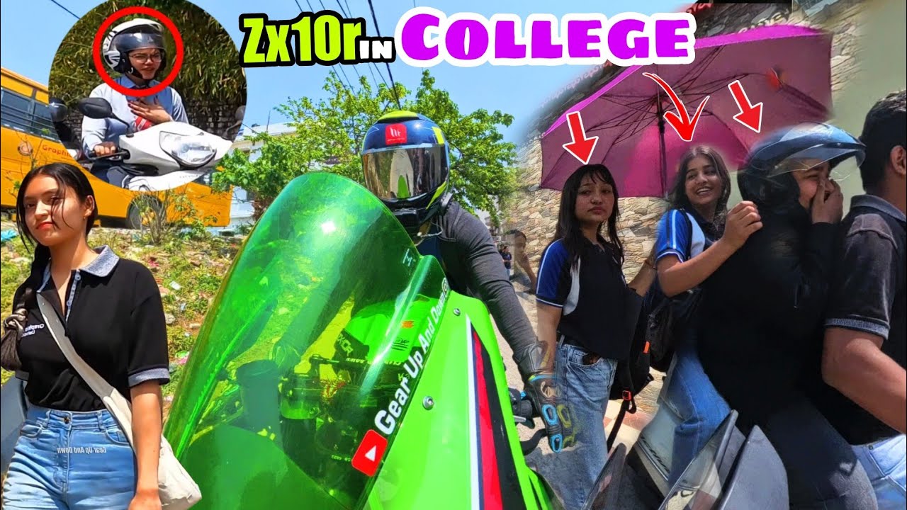 Loudest Zx10r Shocks College Girls 😱 || Cute College Girls Reaction to Kawasaki Zx10r 😍