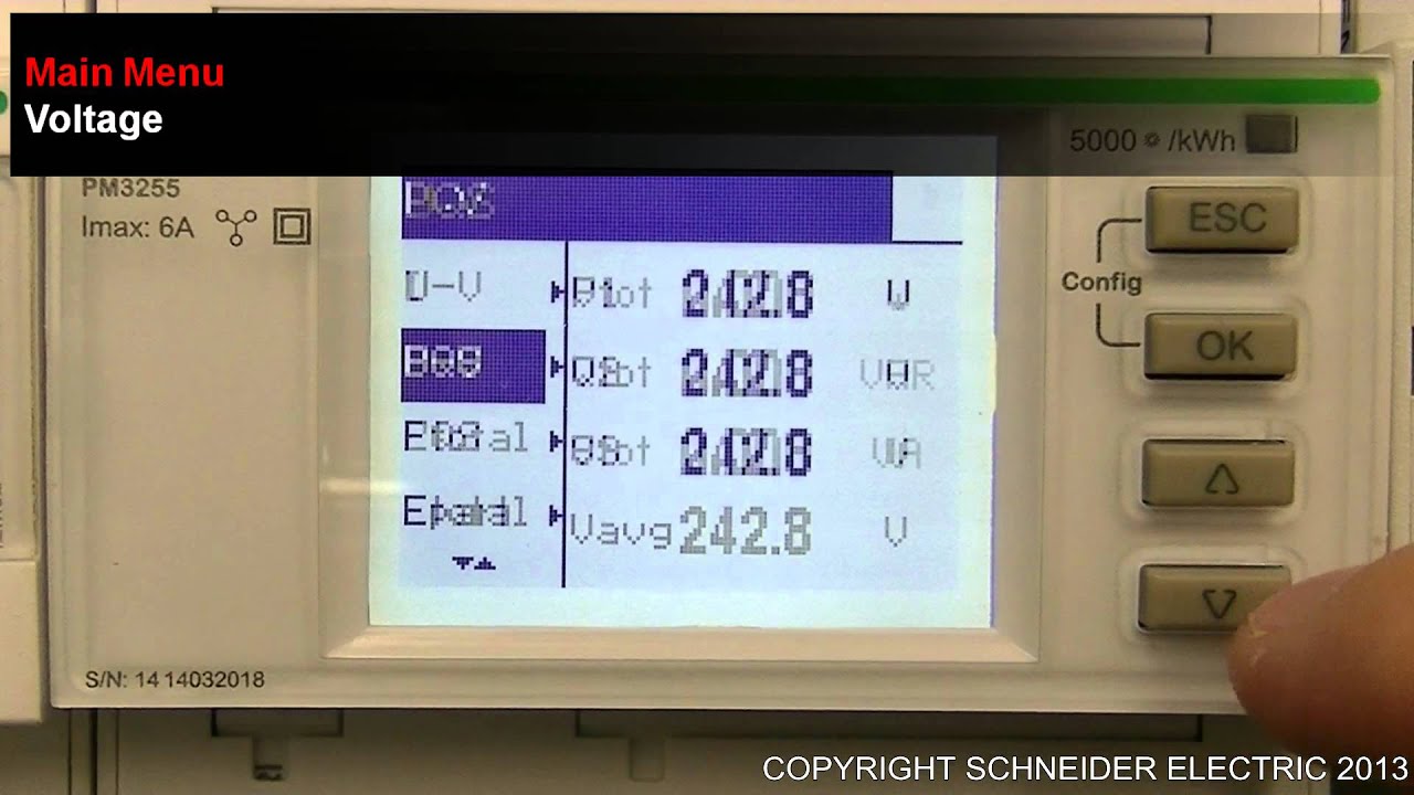 PM3255 Series Main Menu Overview