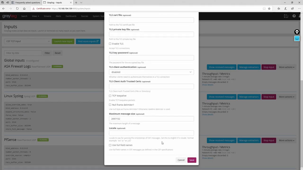 27. Graylog 3.1 || Start an input on ports below 1024