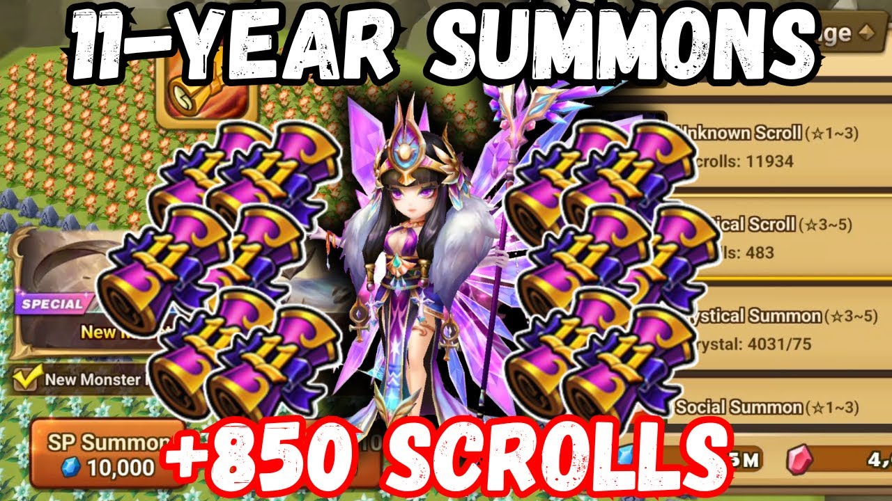 Doing My Summoner's War 11 Year Anniversary Summons Outdoors!!! +850 Scrolls ⚡️