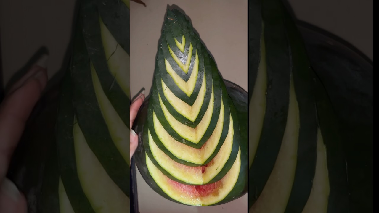 #simple watermelon🍉carving cutting design skills #watermelon cutting #watermelon flower #foodart