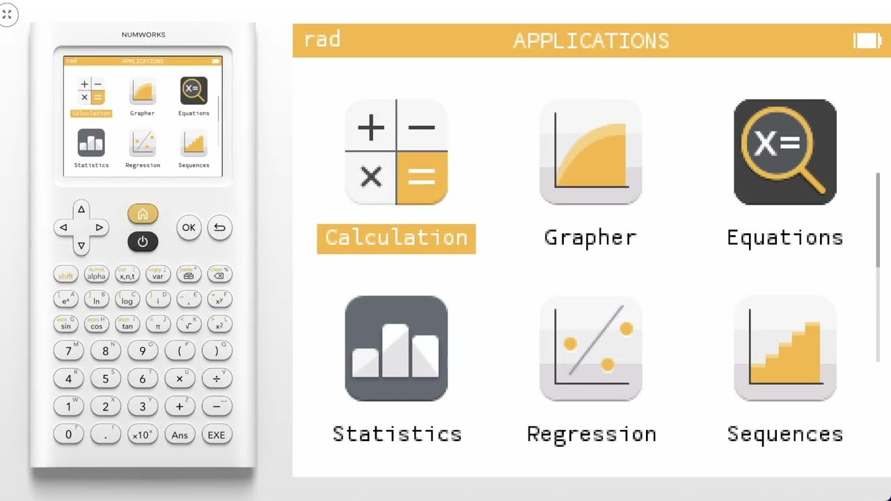 Getting started on the NumWorks graphing calculator