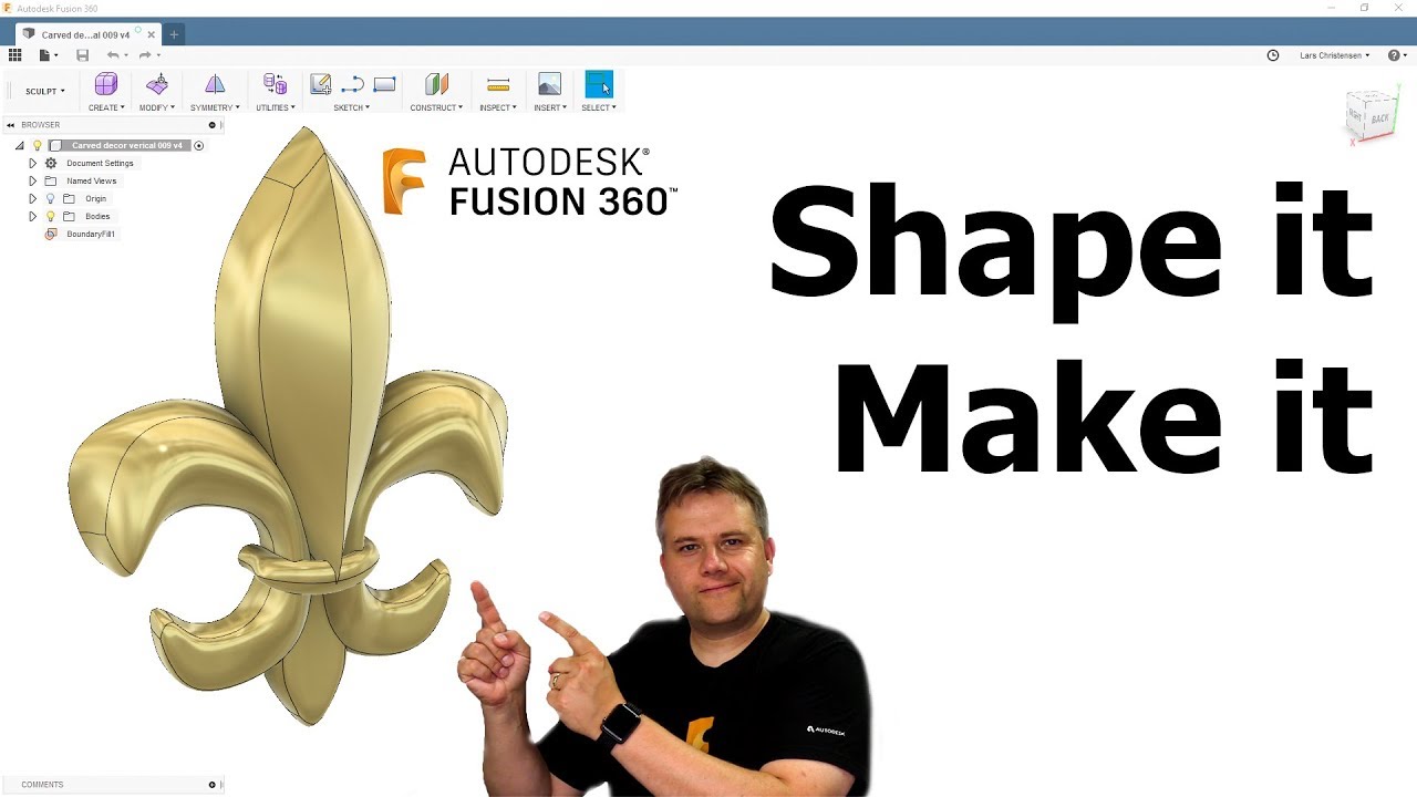 Wood Carving with Sculpting — Fusion 360 Tutorial — #LarsLive 191