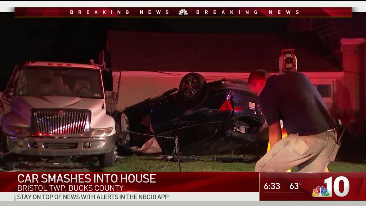 Woman Ejected as Car Slams Through Living Room, Flips Onto Neighboring Yard | NBC10 Philadelphia
