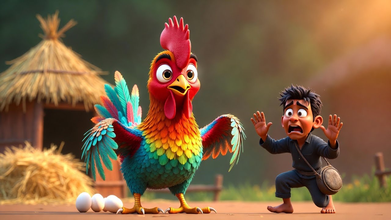 Funny Thief Stole Big Hen! 😂🐔 | Kids Song & Story | Colorful Farm on Mars
