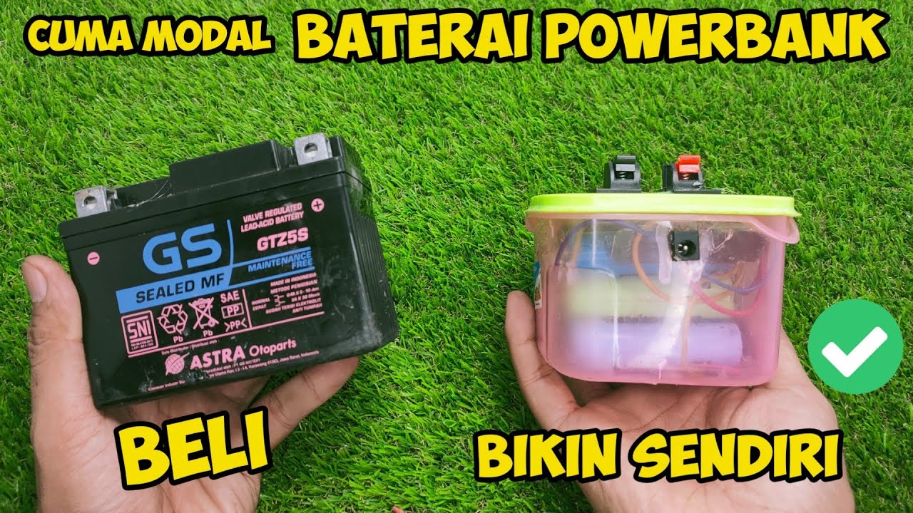 Cara buat AKI/ACCU dari baterai powerbank