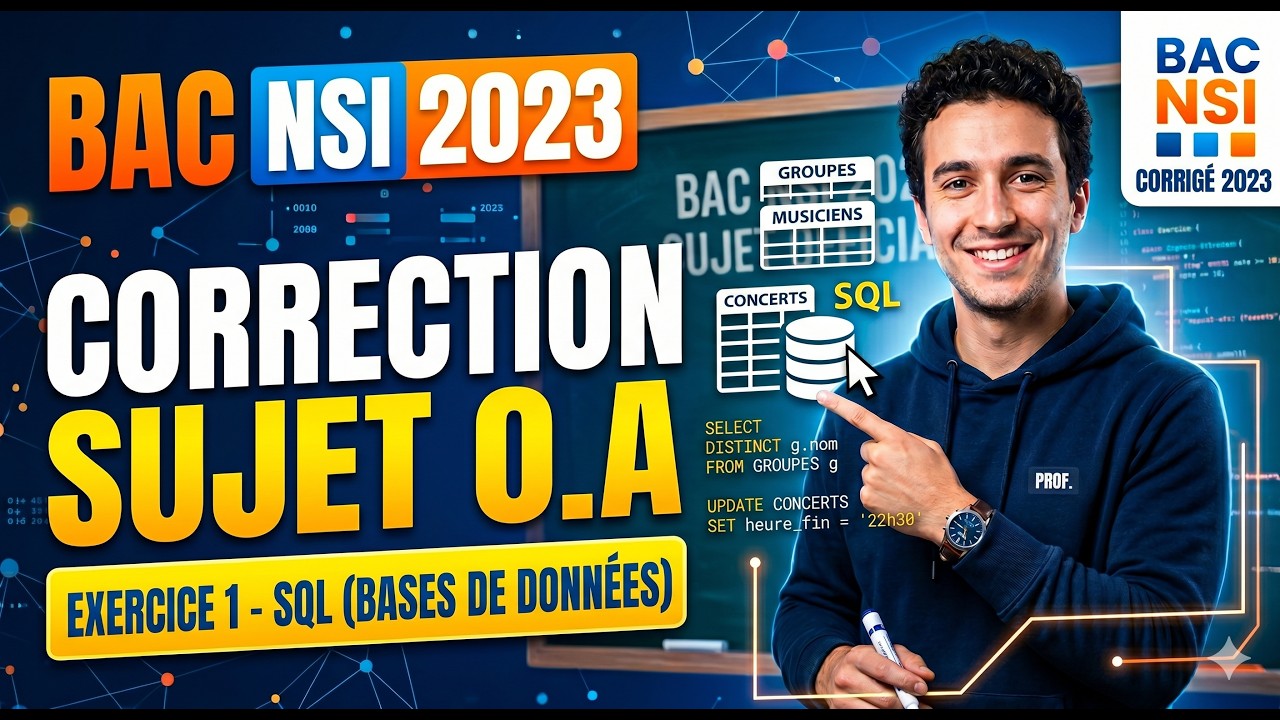 BAC NSI Sujet 0.A 2023 Exercice 1 Corrigé - SQL