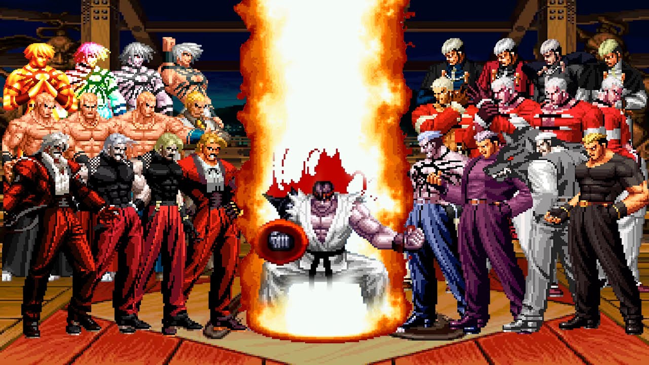 Cyber Ryu Vs Super Kof Bosses Team Mugen