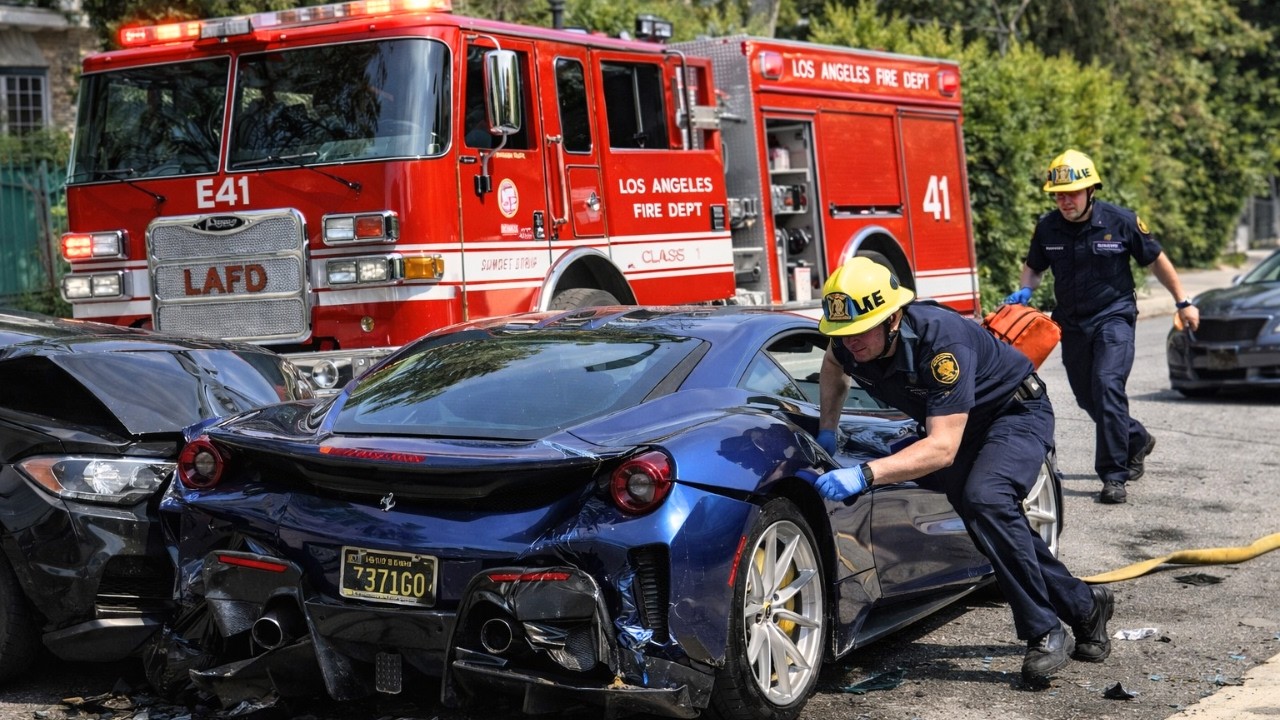 Hollywood Hills Car Crash CAUGHT ON CAMERA (Bird Streets)