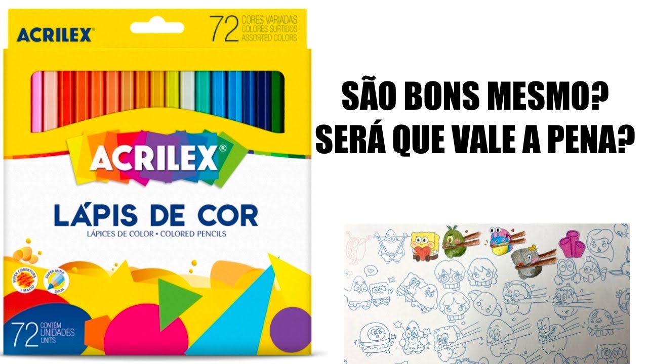 TESTEI OS NOVOS LÁPIS DE COR DA ACRILEX DE 72 CORES E FIQUEI SURPRESO COM O RESULTADO