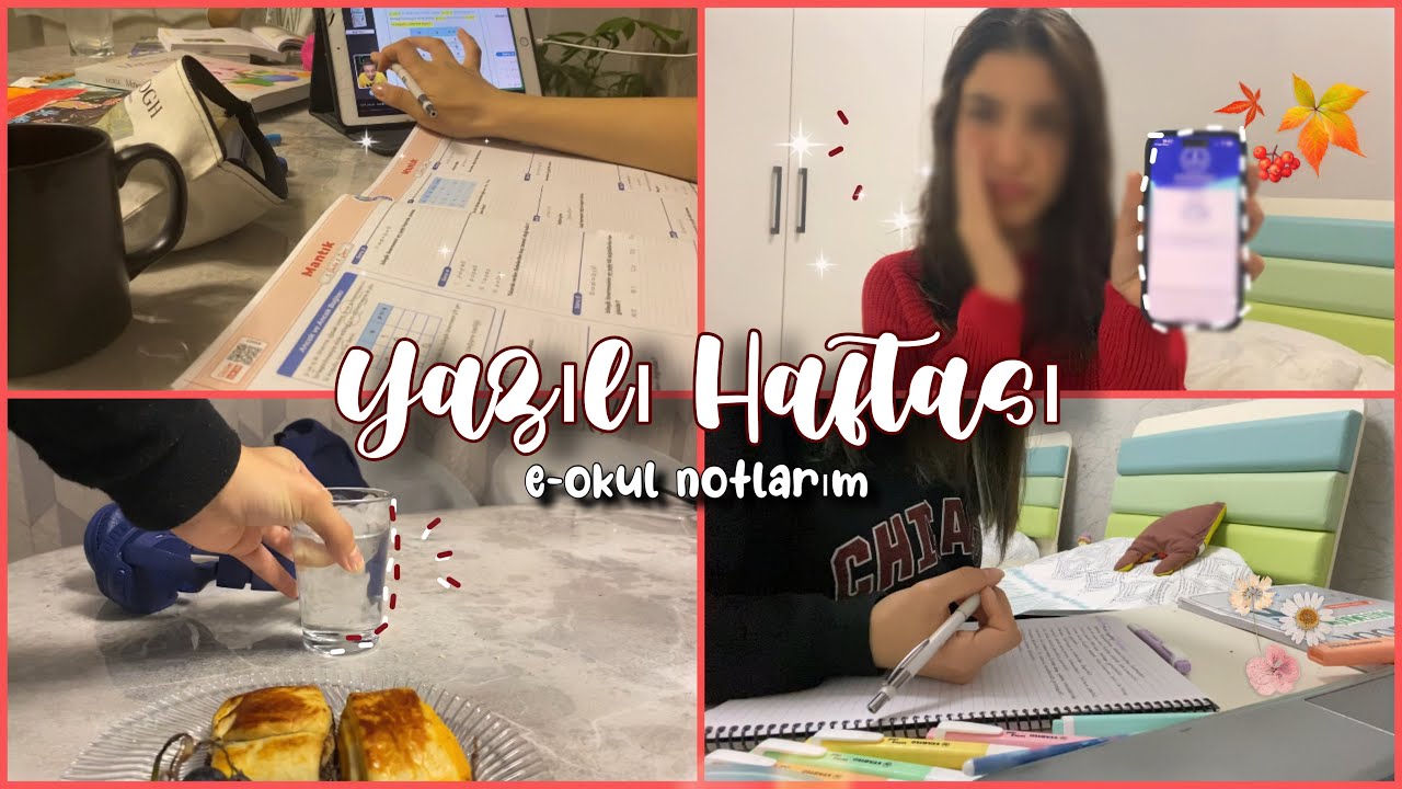 E-OKUL NOTLARIM+ YAZILILARA NASIL ÇALIŞTIM??|VLOG💙🤩