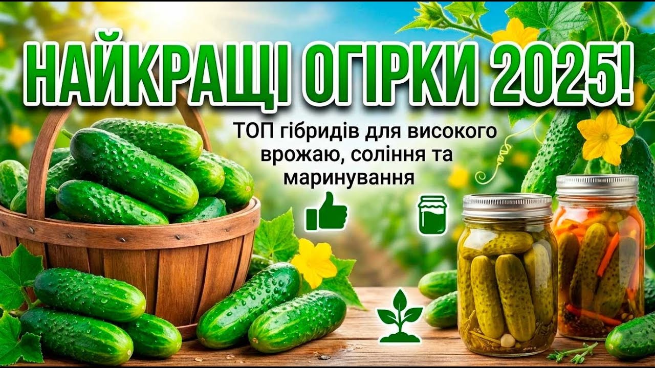 🥒 Найкращі огірки 2025! ТОП 10 гібридів для високого врожаю, соління та маринування