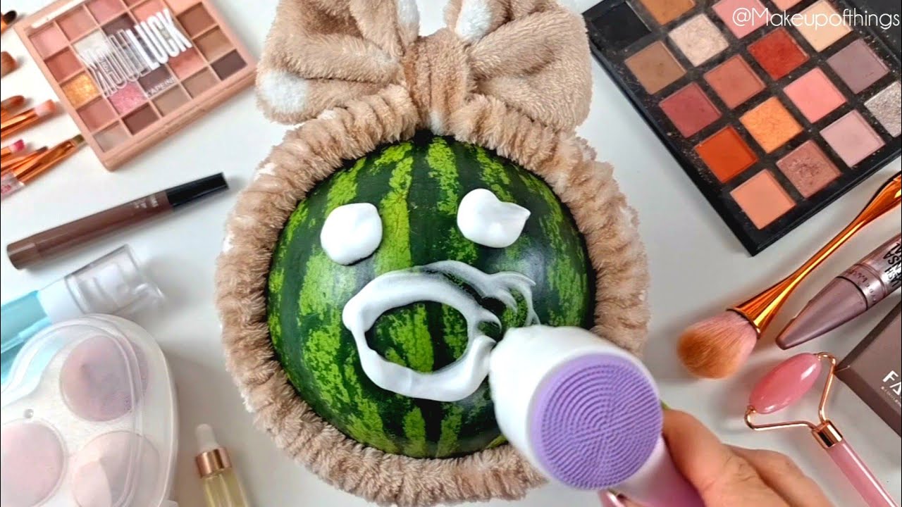 ASMR for Sleep😴 Makeup on Watermelon🍉 (No talking)