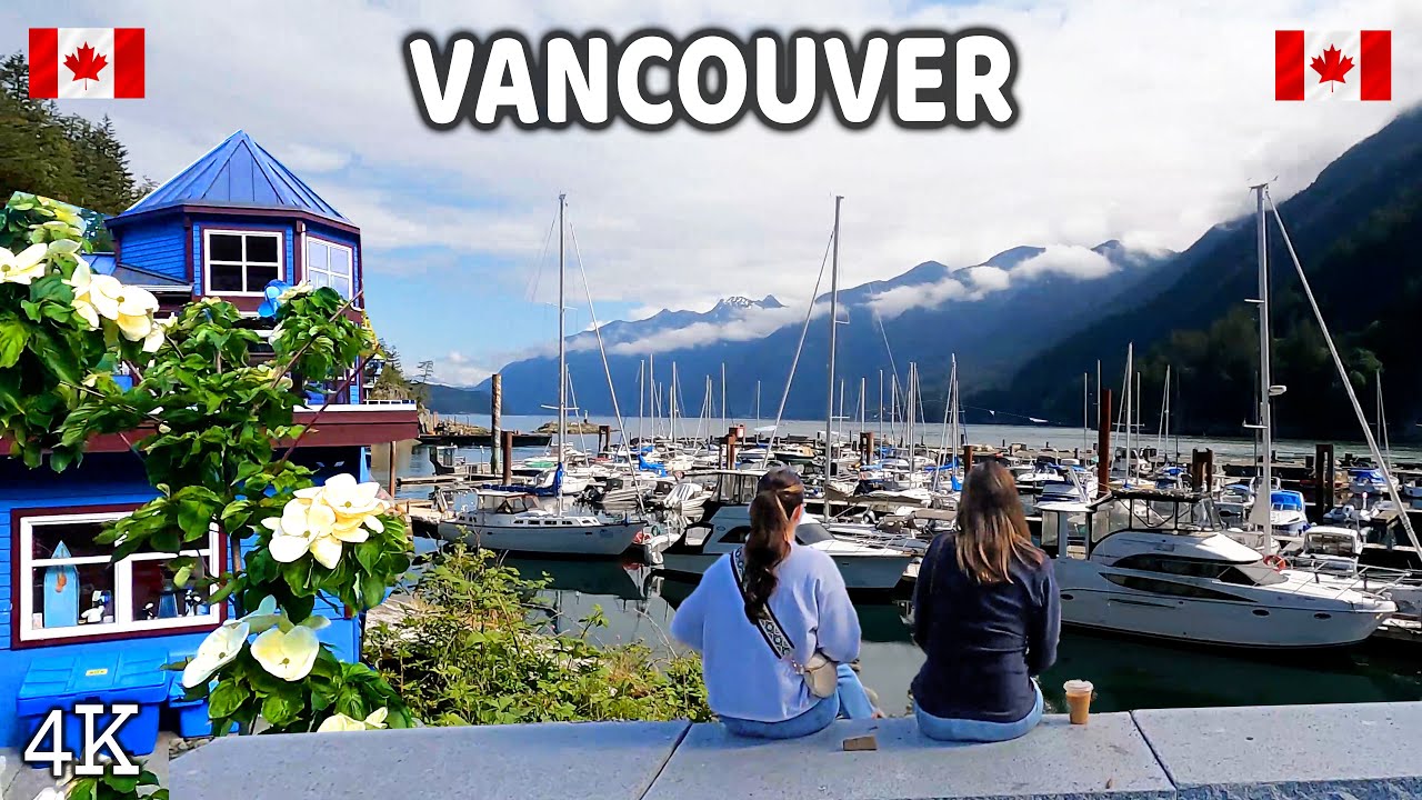 🇨🇦 【4K】☀️ West Vancouver-Horseshoe Bay & Downtown Vancouver. BC, Canada. Relaxing Walk. May 20 2024.