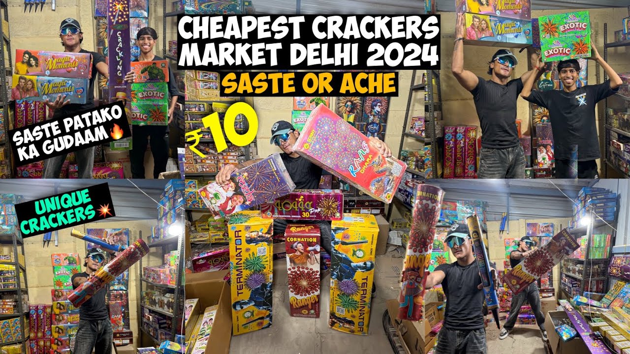 Cheapest Crackers Market In Delhi 2024 Diwali Bummer Offer मात्र ₹10 से शुरू🔥 सस्ते  Crackers 2024