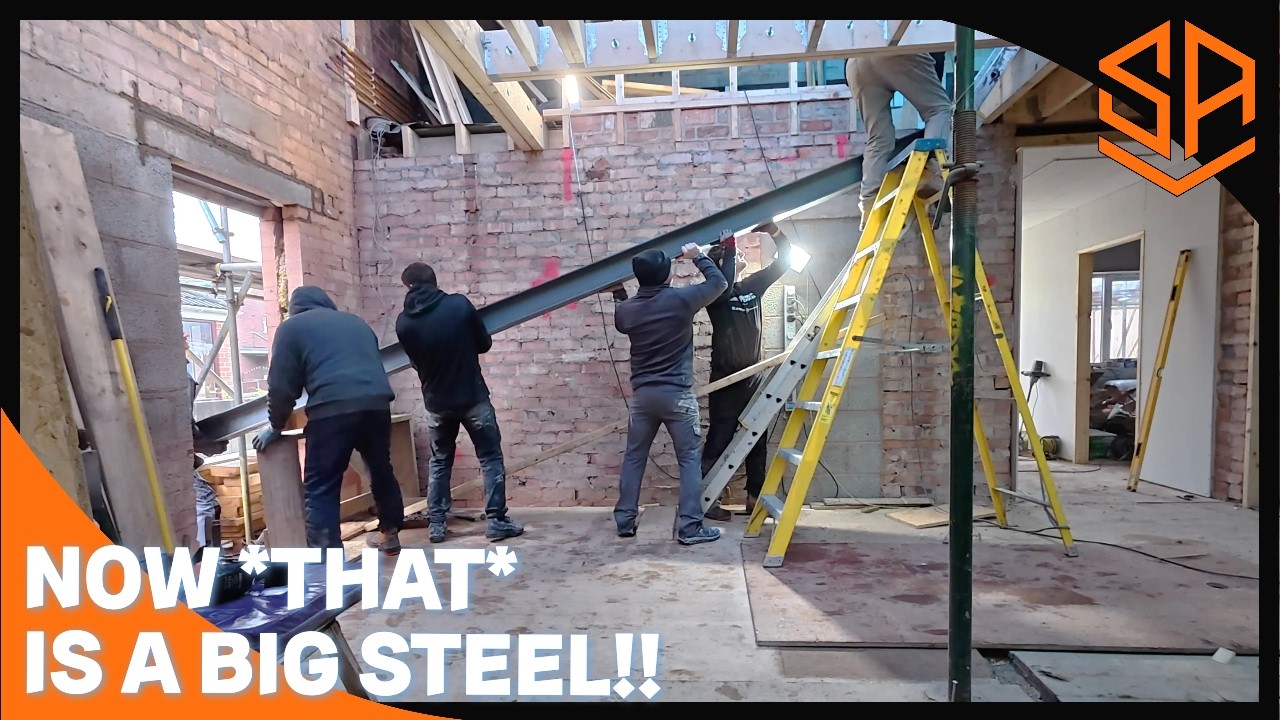 WE MADE A TRADESMANS ENTRANCE, BUILT WALLS AND MOVED A HEAVY STEEL BEAM...BUNGALOW RENOVATION PT 11