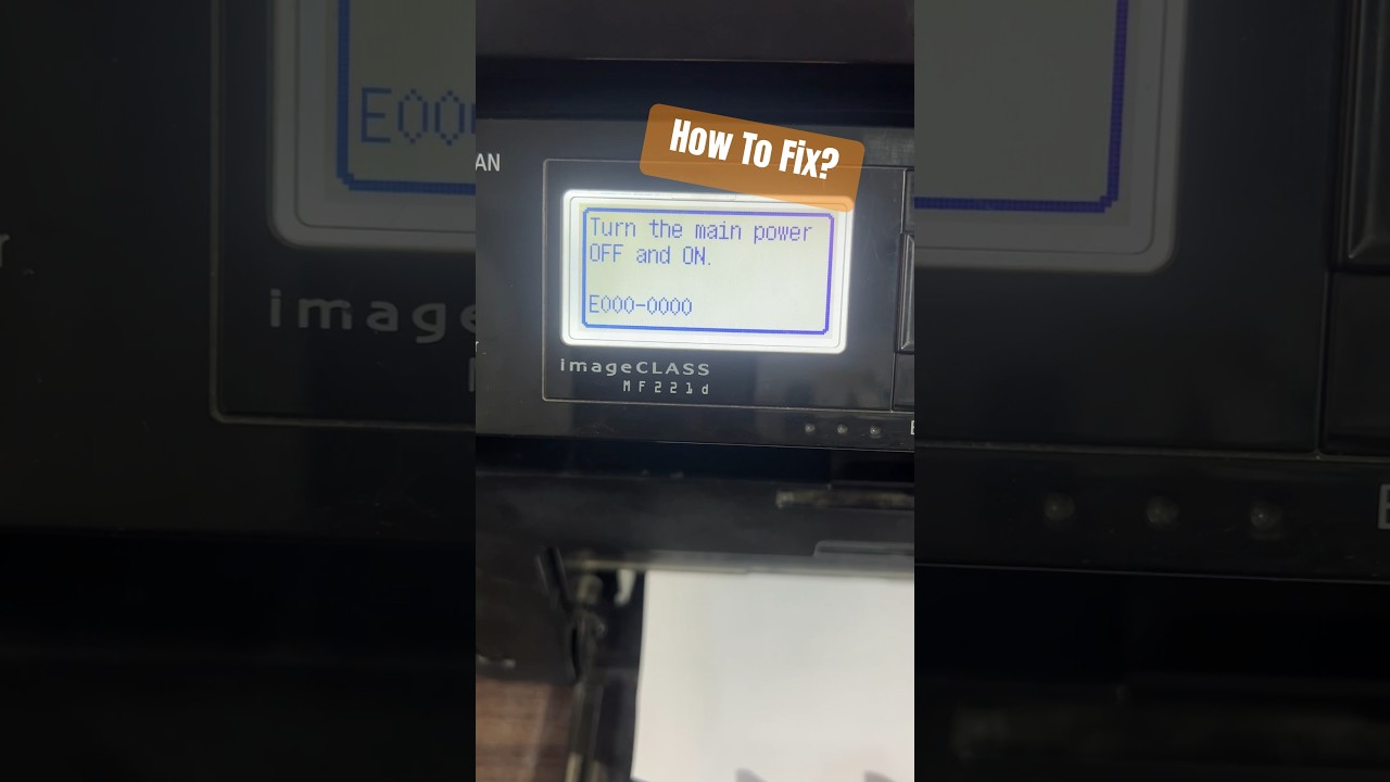 Canon Printer Turn the main power off and on E000-0000 error