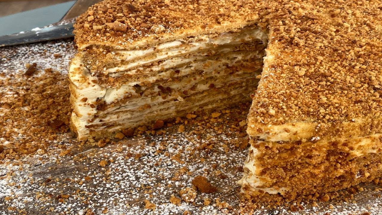 Ρώσικο Κεικ με Καραμελωμένο Μέλι και Κρέμα | 9.11.2020