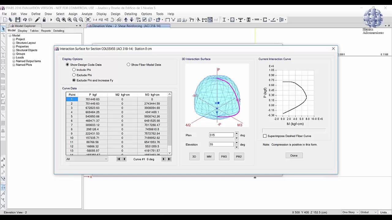 ETABS&reg;: P8 &ndash; Dise&ntilde;o sismorresistente de columnas de concreto armado (Mathcad)