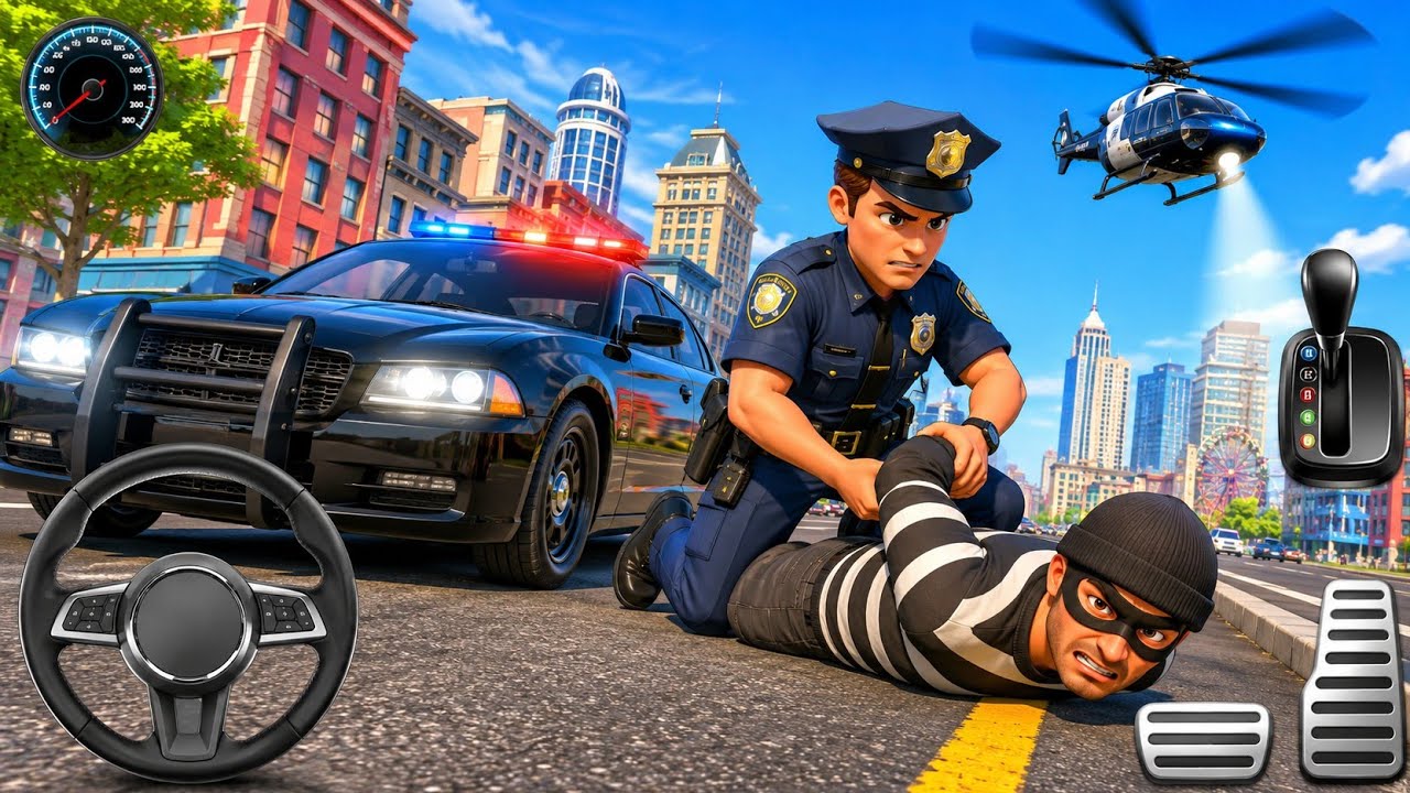 Police Car Chase Simulator 3D Game - Real Cop Cars Driving Simulator 2025 - Android GamePlay