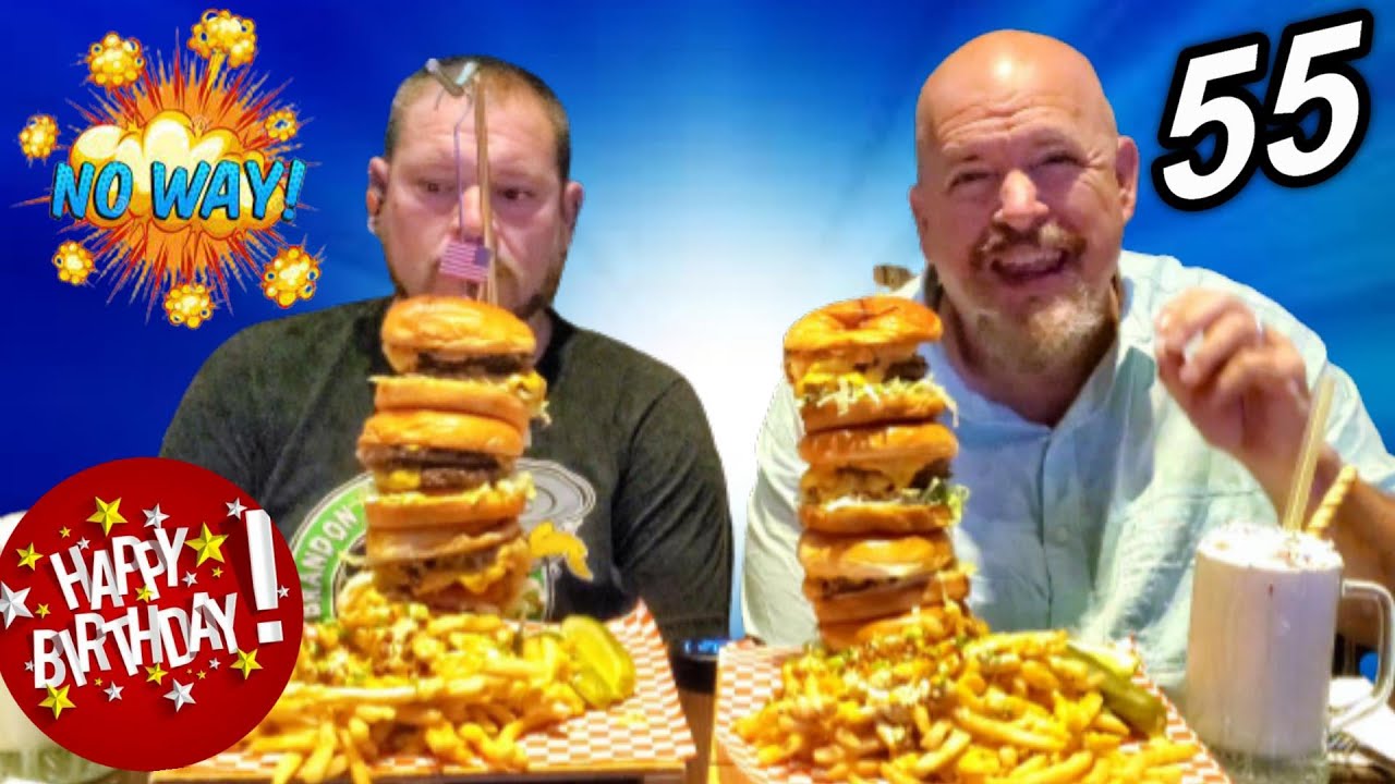DO IT IN PUBLIC CHALLENGE - Huge Cheeseburger Challenge for my 55th birthday