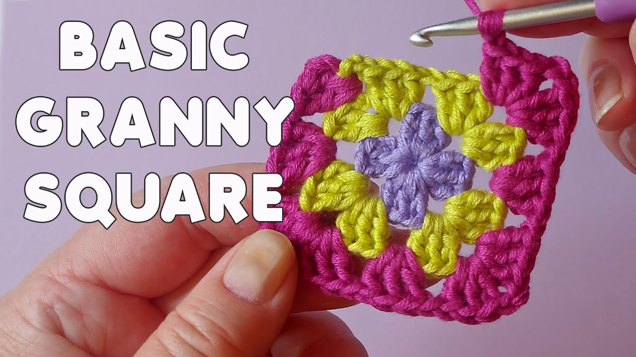 Crochet Basic Granny Square. Beginner-friendly Tutorial