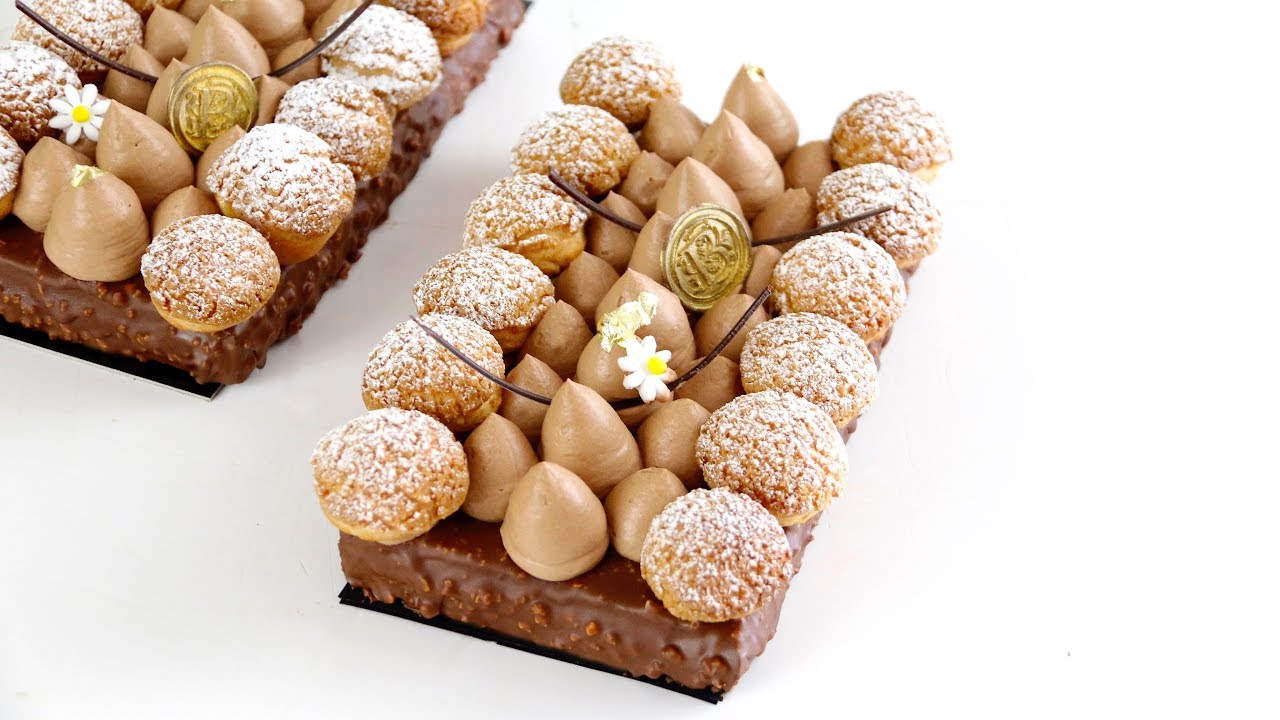 Tarta Brownie con Cremoso de Chocolate y Choux de Vainilla