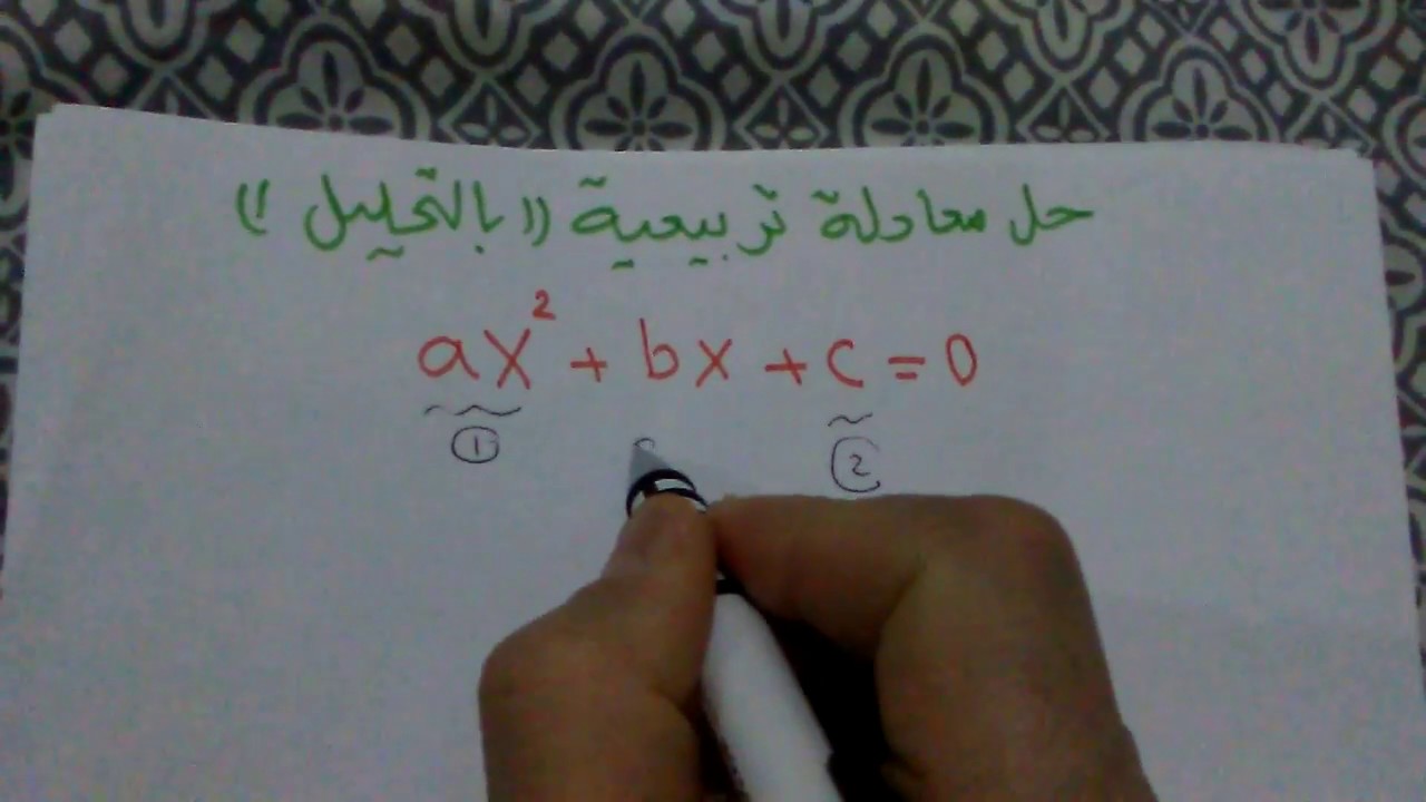 حل معادلة تربيعية بالتحليل Quadratic equation