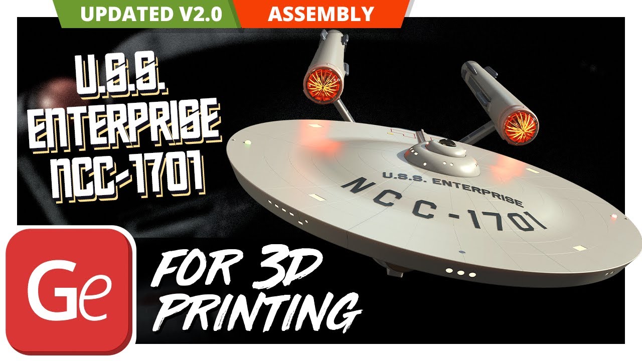 USS Enterprise NCC-1701 3D Printing Model Version 2.0 | Assembly by Gambody