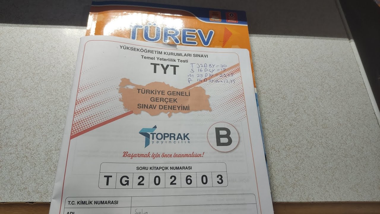 Toprak Türkiye geneli tyt sonucum ve irade terbiyesi 