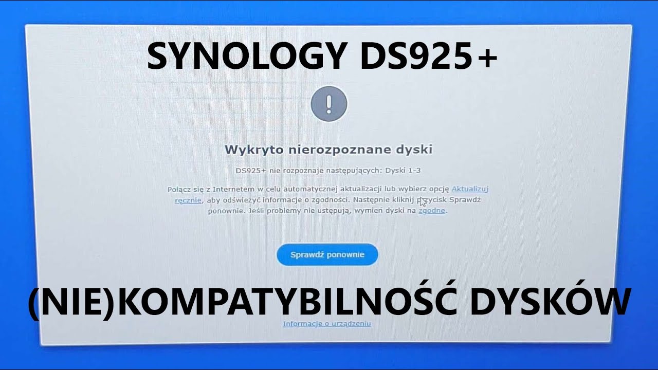 Synology DS925+ - Czy naprawdę nie można użyć dysków innego producenta?