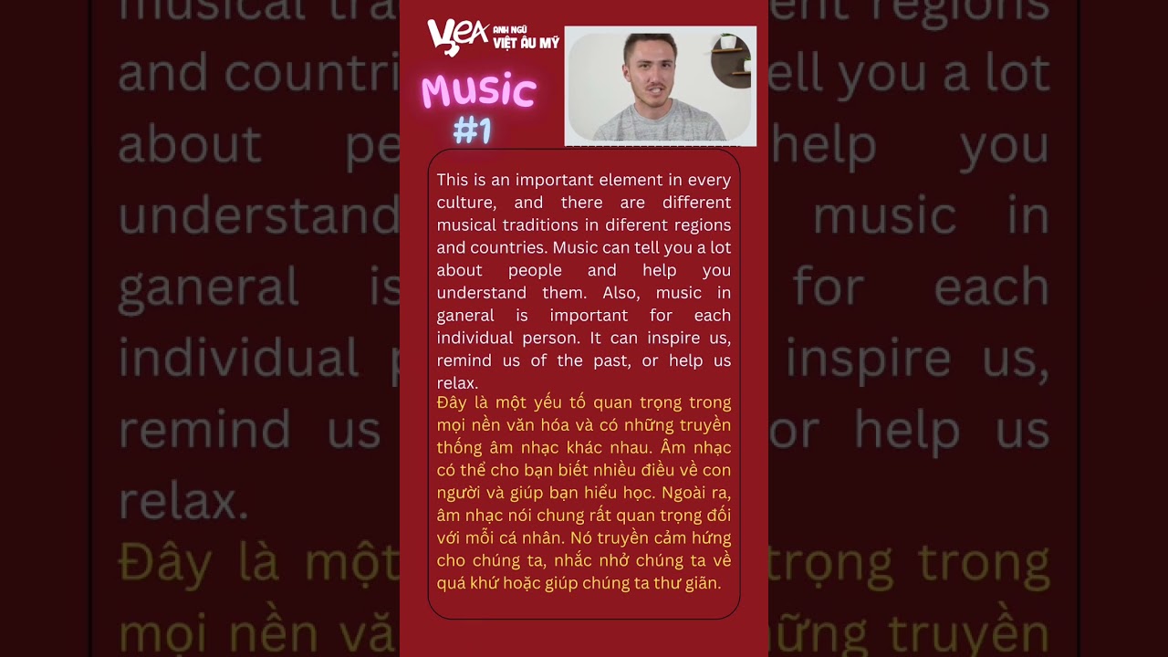 Luyện nghe tiếng Anh c&ugrave;ng VEA Topic: Music #VEA #vea #english #nghetienganh #luyennghe #tienganh