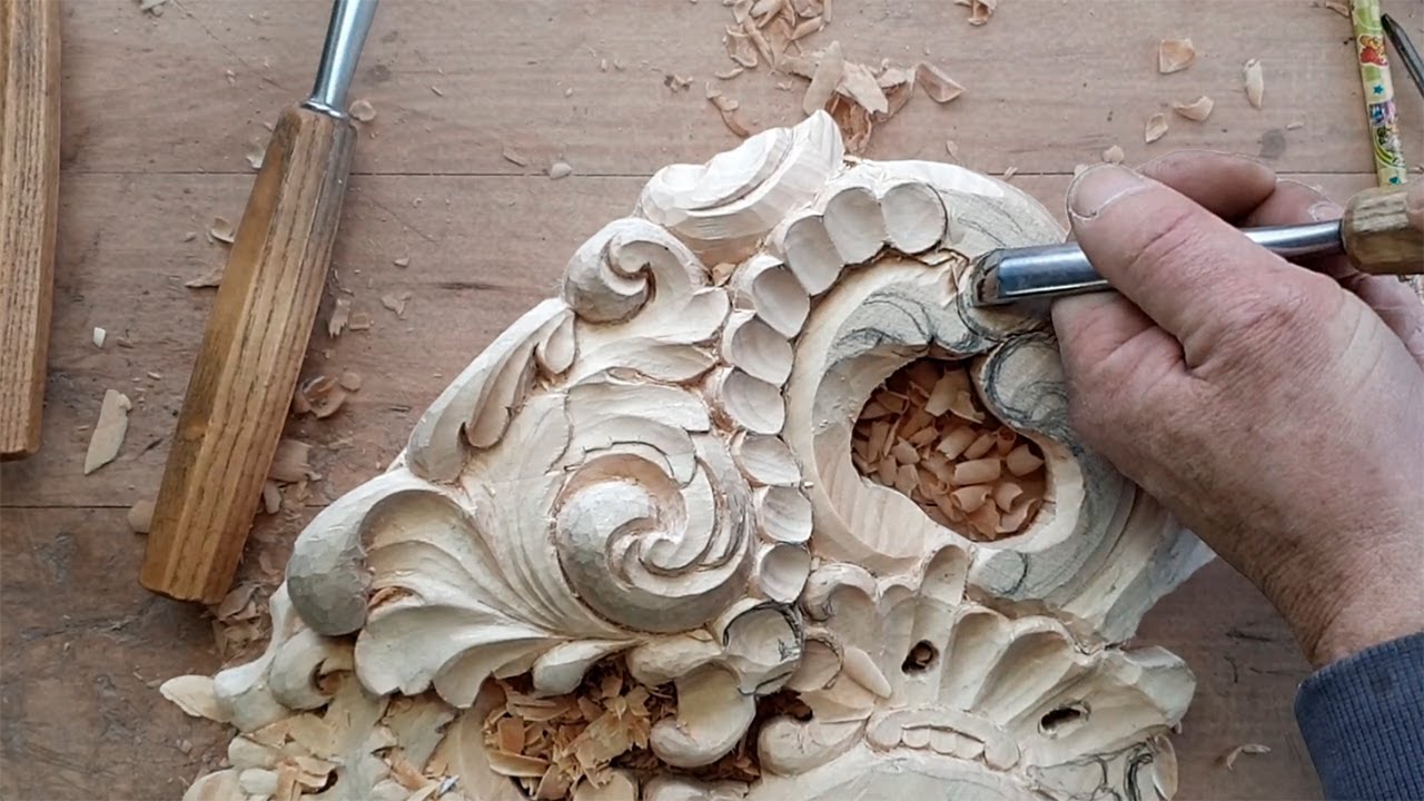 Carved wooden stand