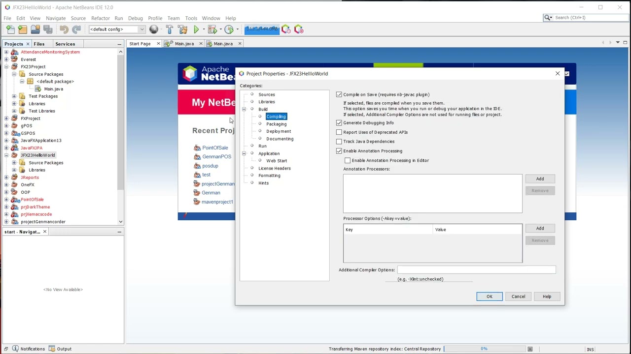 Учебное пособие по JavaFX — настройка Apache Netbeans 12 и JavaFX 23