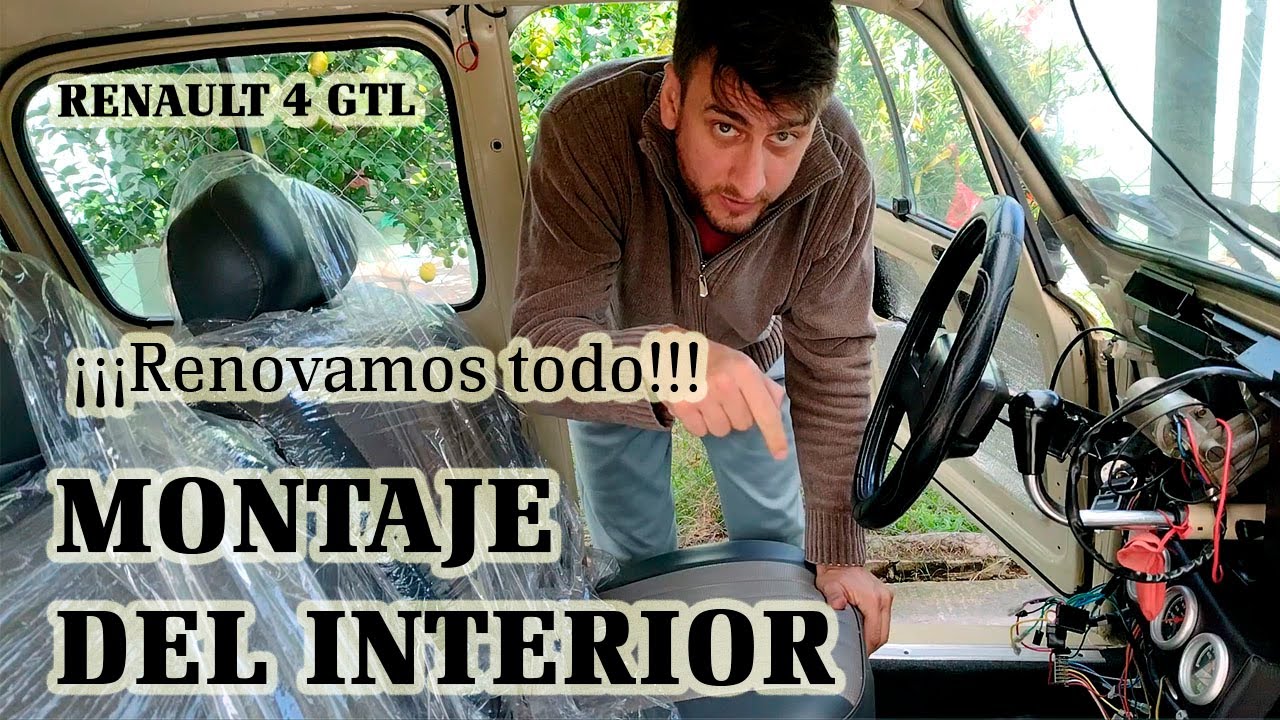 Montaje del interior del Renault 4 - Butacas, paneles, bandejas y etcéteras