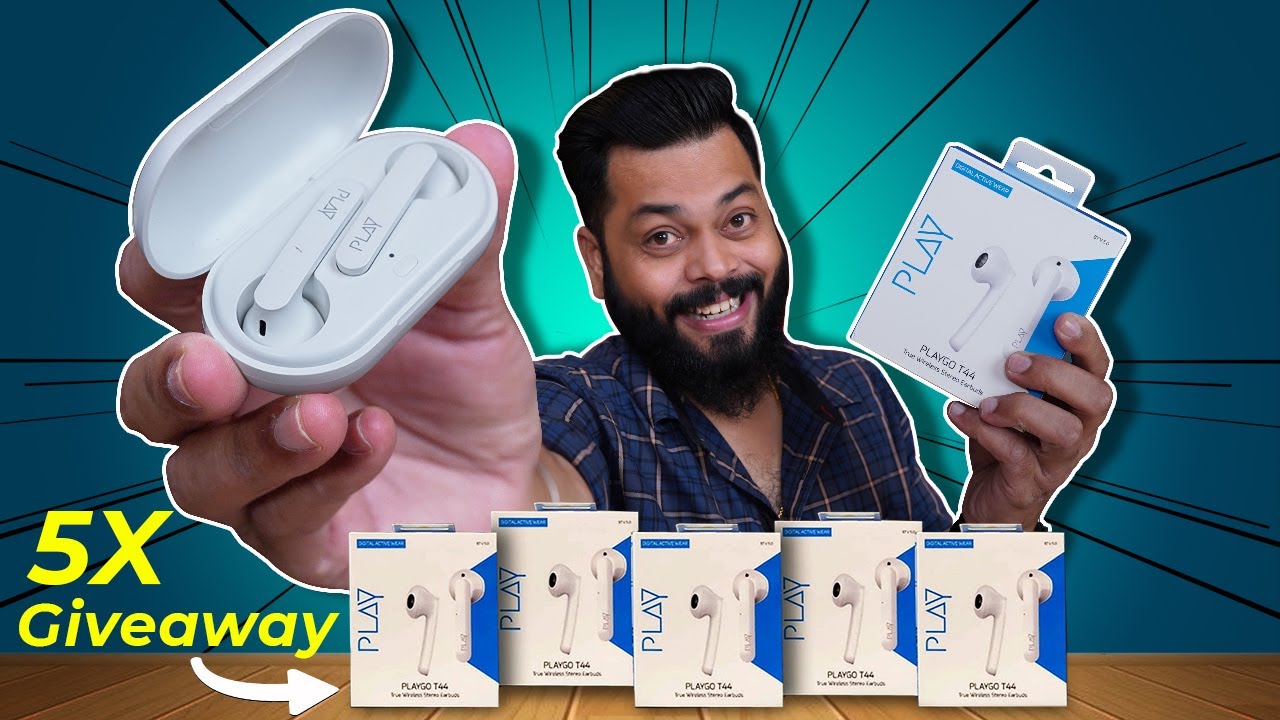 PLAYGO T44 TWS Earphones Unboxing ,First Impressions & 5x Giveaway ⚡⚡⚡Best TWS Under Rs.3000?