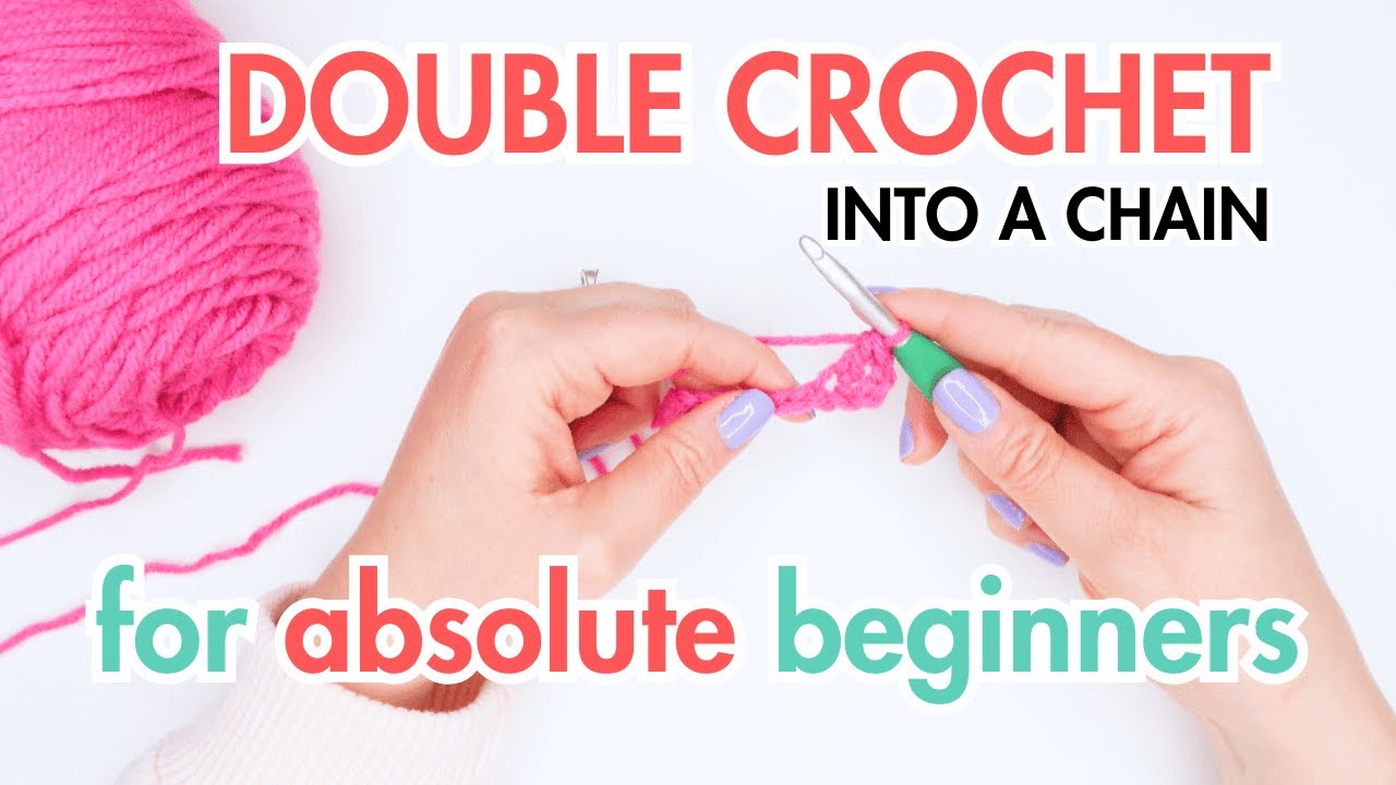 How To Double Crochet Into A Foundation Chain For Absolute Beginners | dc into ch step by step