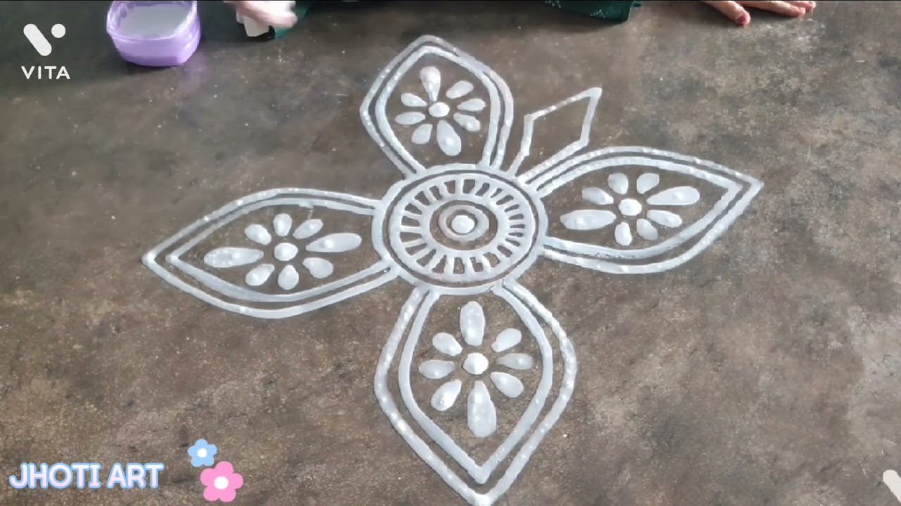 Simple and easy jhoti for puja 🌹|| Jhoti art|| #jhoti #alpona #rangoli #kolam #easy