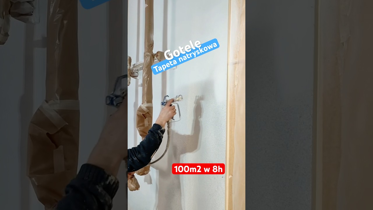 Tapeta Natryskowa GOTELE 100m2 w 8h | 9.99zł/m2 produktu | Malowanie Natryskowe Biały + Szary kolory