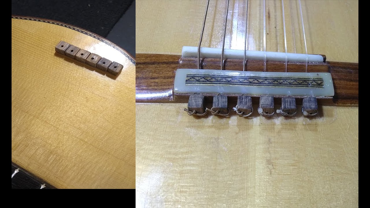 Como hacer taquito para atar cuerdas en el puente de la guitarra
