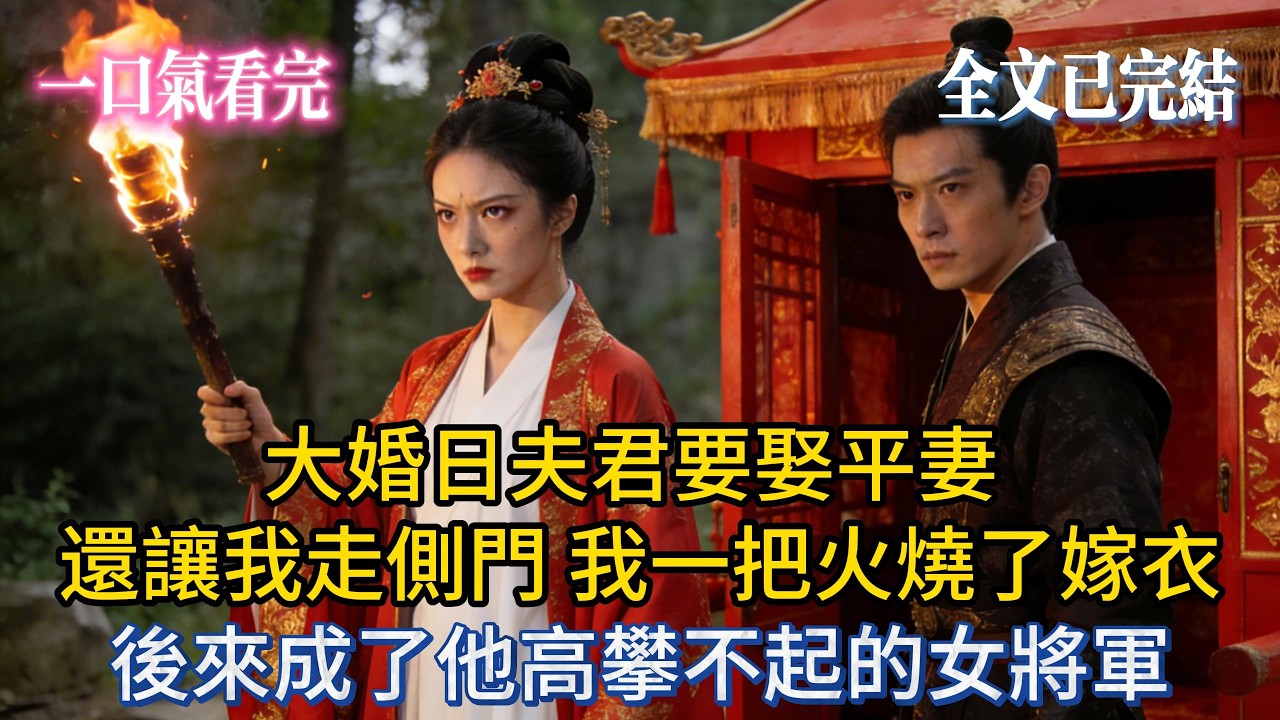 【完結小說】大婚日夫君要娶平妻，還讓我走側門，我一把火燒了嫁衣，後來成了他高攀不起的女將軍！#小说推荐 #小说 #大女主 #完結 #爽文